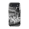 Ansel Adams  iBlack White image Farmer Feeding Chickens Phone Case | Vintage Farm Photo Tough Case | iphone 17 16 15