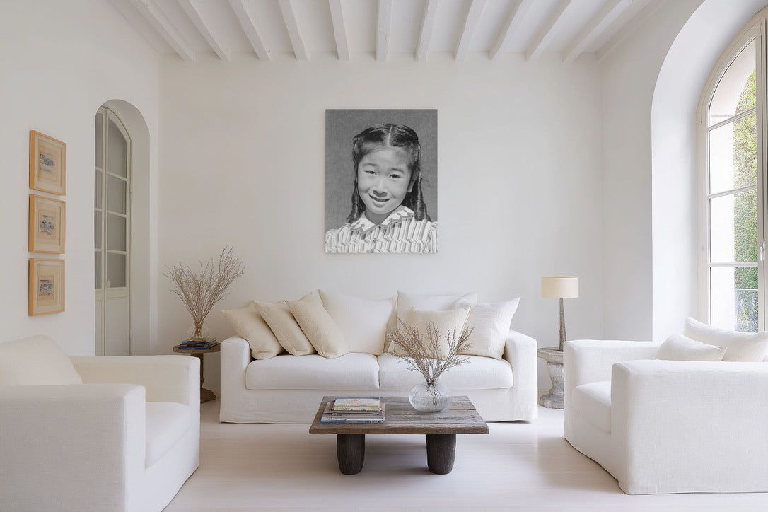 Ansel Adams — Manzanar Portrait of Japanese American Girl | Museum Quality Black & White Giclée Print | Historic Documentary Photography