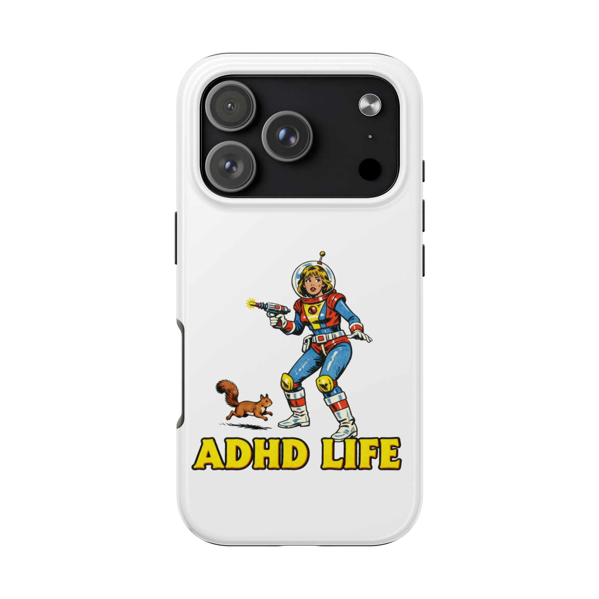 Phone Case — Retro Astronaut "ADHD LIFE" Protective Tough Case