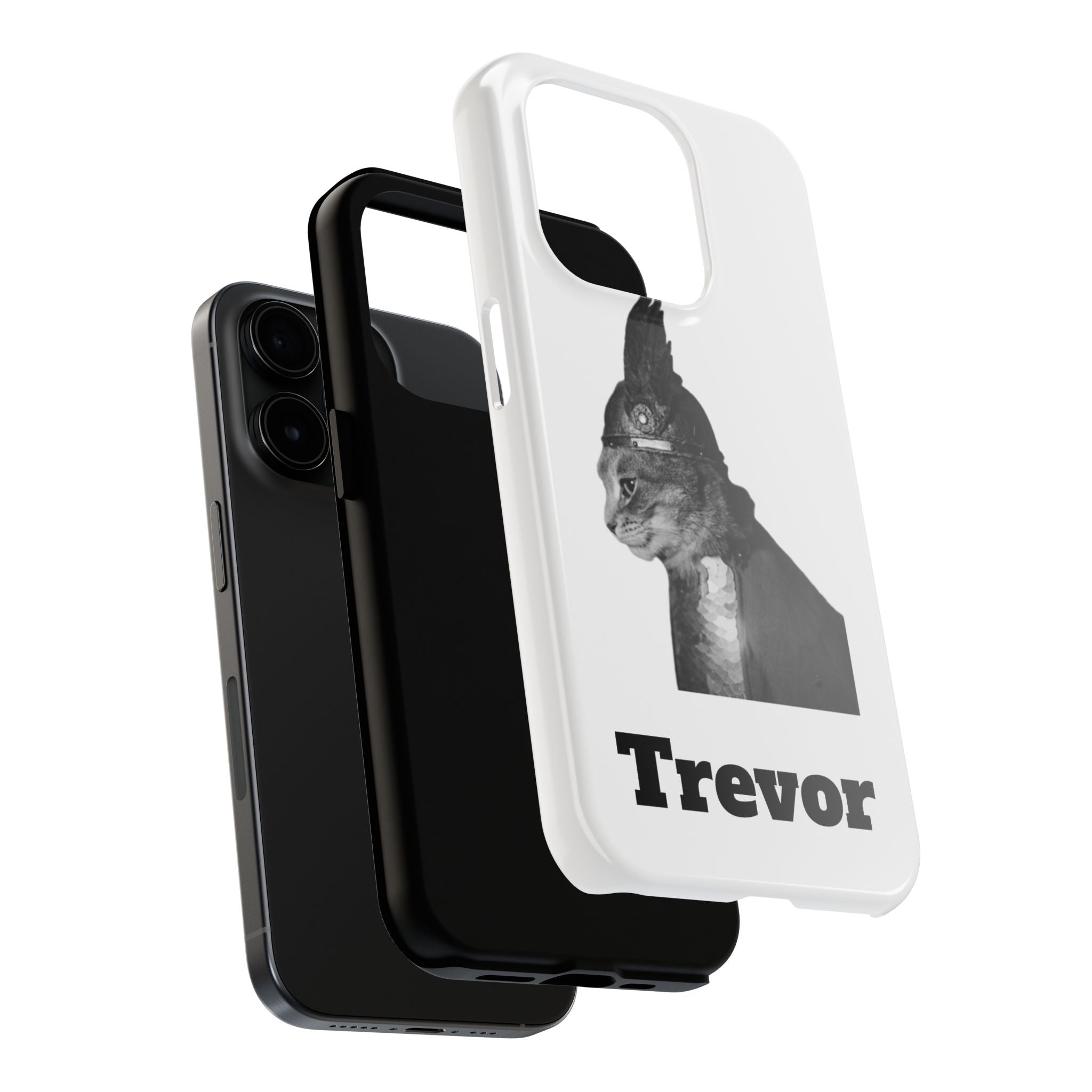 Viking Black Cat Portrait black white monochrome phone case | Tough Phone Case | cat lover case for phone Iphone 17 16 15 14
