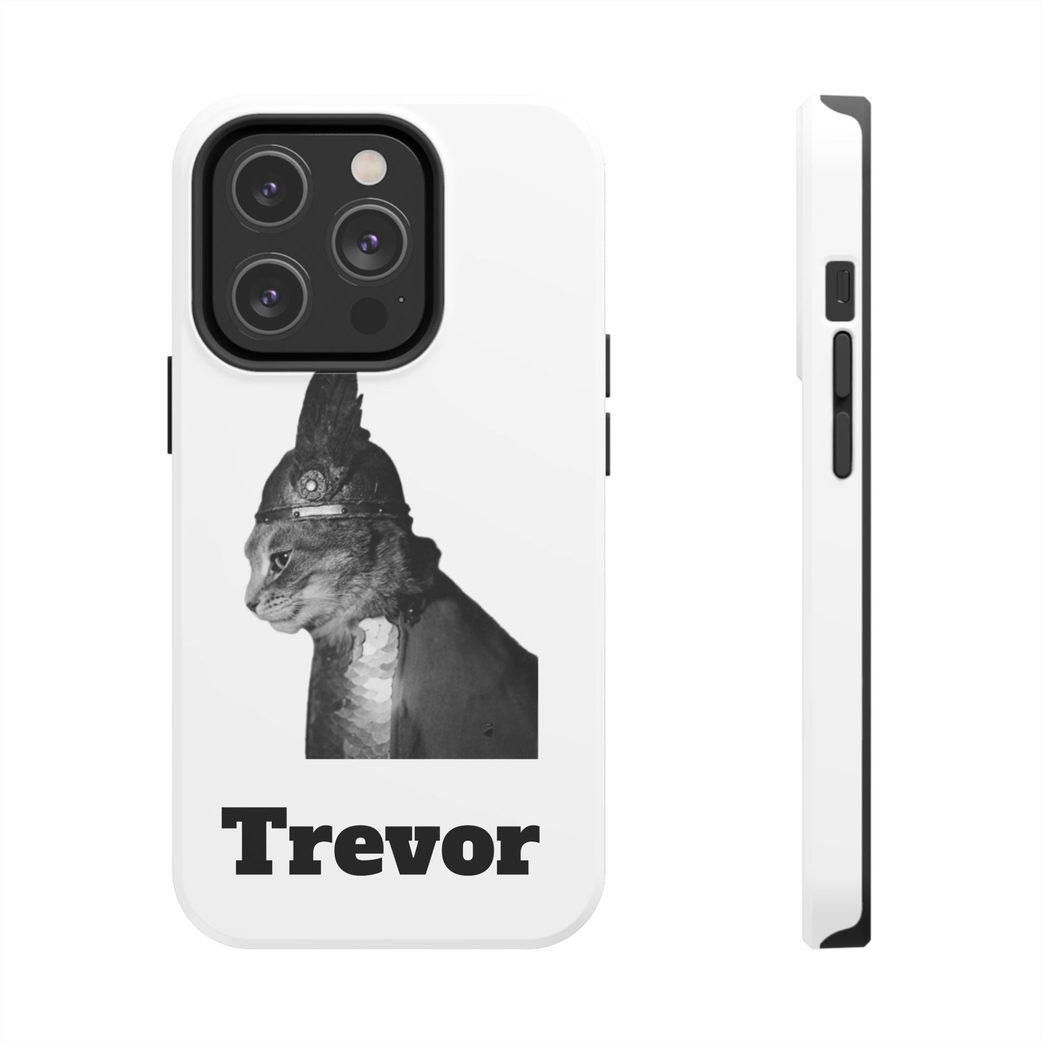 Viking Black Cat Portrait black white monochrome phone case | Tough Phone Case | cat lover case for phone Iphone 17 16 15 14