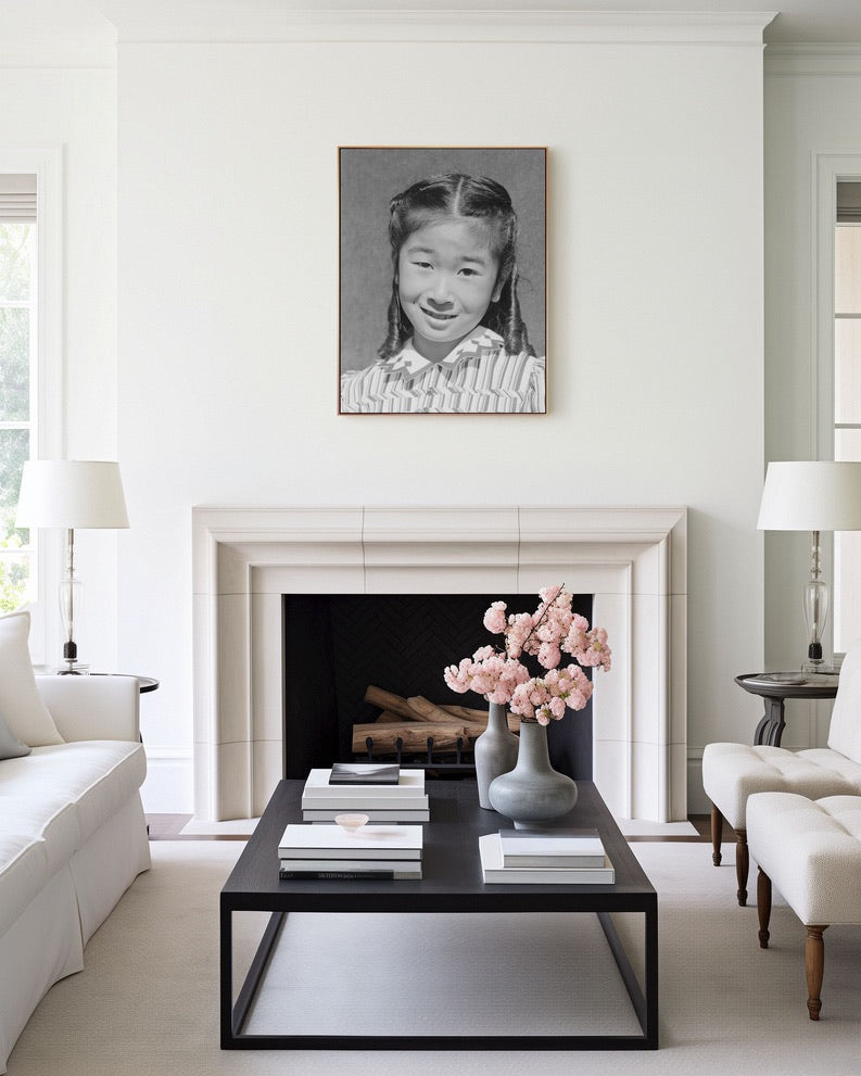 Ansel Adams — Manzanar Portrait of Japanese American Girl | Museum Quality Black & White Giclée Print | Historic Documentary Photography