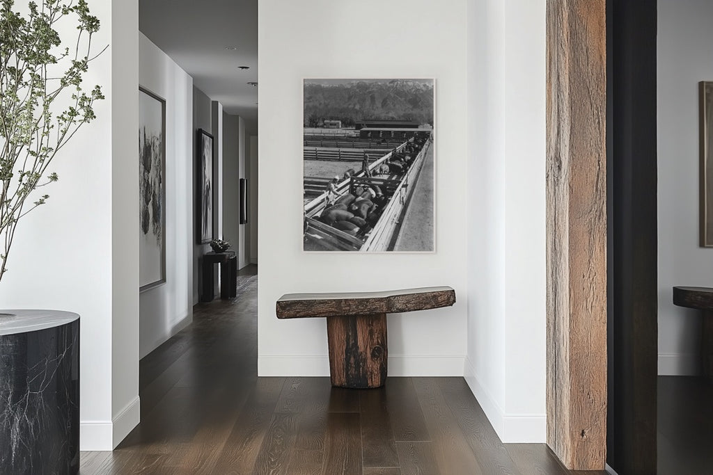 Ansel Adams Manzanar Hog Farm Print - Japanese American Internment Camp WW2 Historical Black White Photography Wall Art