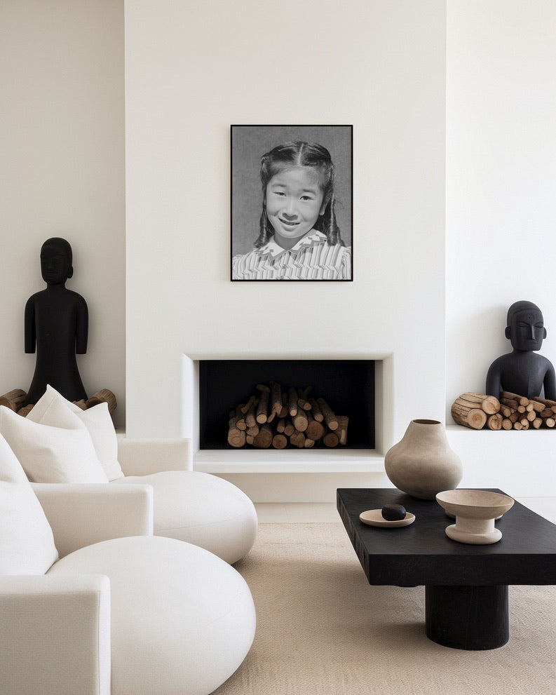 Ansel Adams — Manzanar Portrait of Japanese American Girl | Museum Quality Black & White Giclée Print | Historic Documentary Photography
