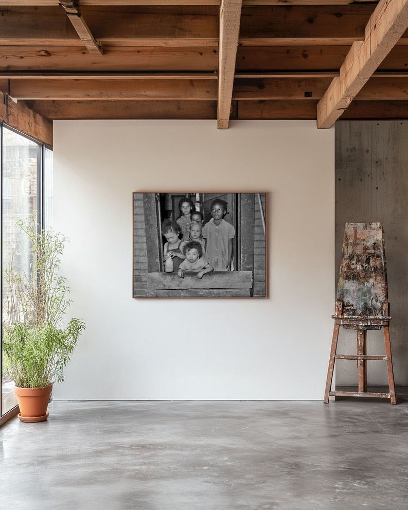 1940s Coal Miner Children Photograph | West Virginia Mining Town | Great Depression Documentary Photo | Historic Americana Wall Art
